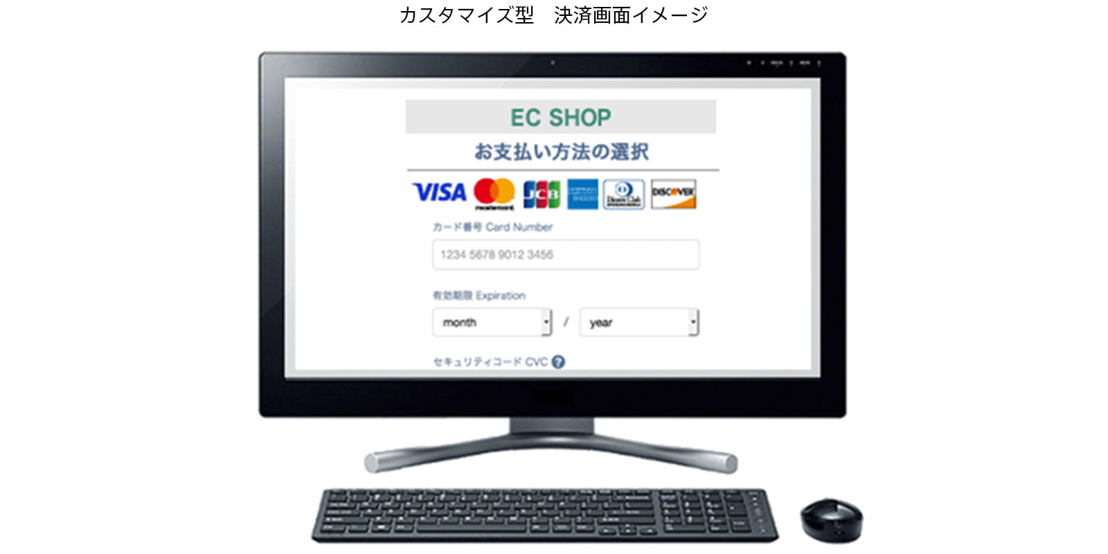 トークン決済カスタマイズ型の決済画面（カード情報入力ページ）イメージ